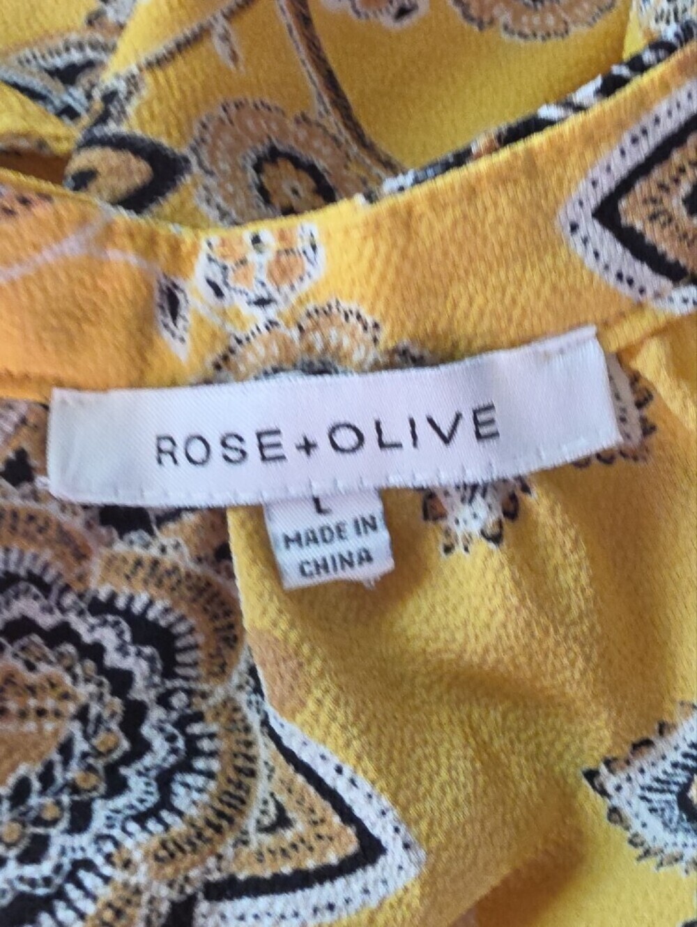 Rose & Olive Yellow Paisley Print Halter Top - Picture 7 of 7
